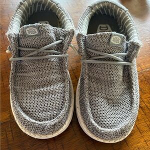 Hey Dude Kids Light Gray Knit Slip-On Sneakers